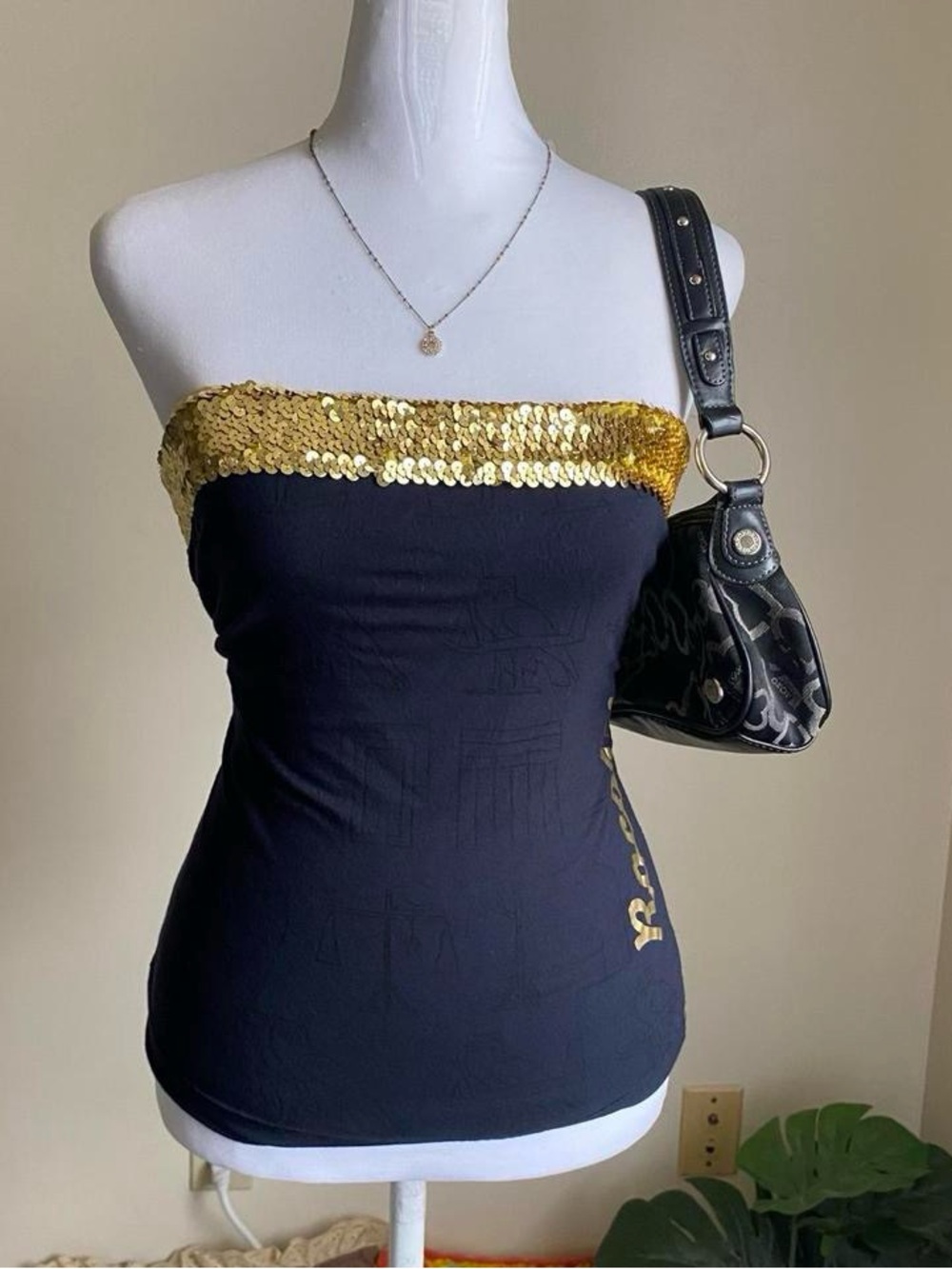 Vintage Y2K Rocawear black tube top w/sequins - Picture 7 of 9
